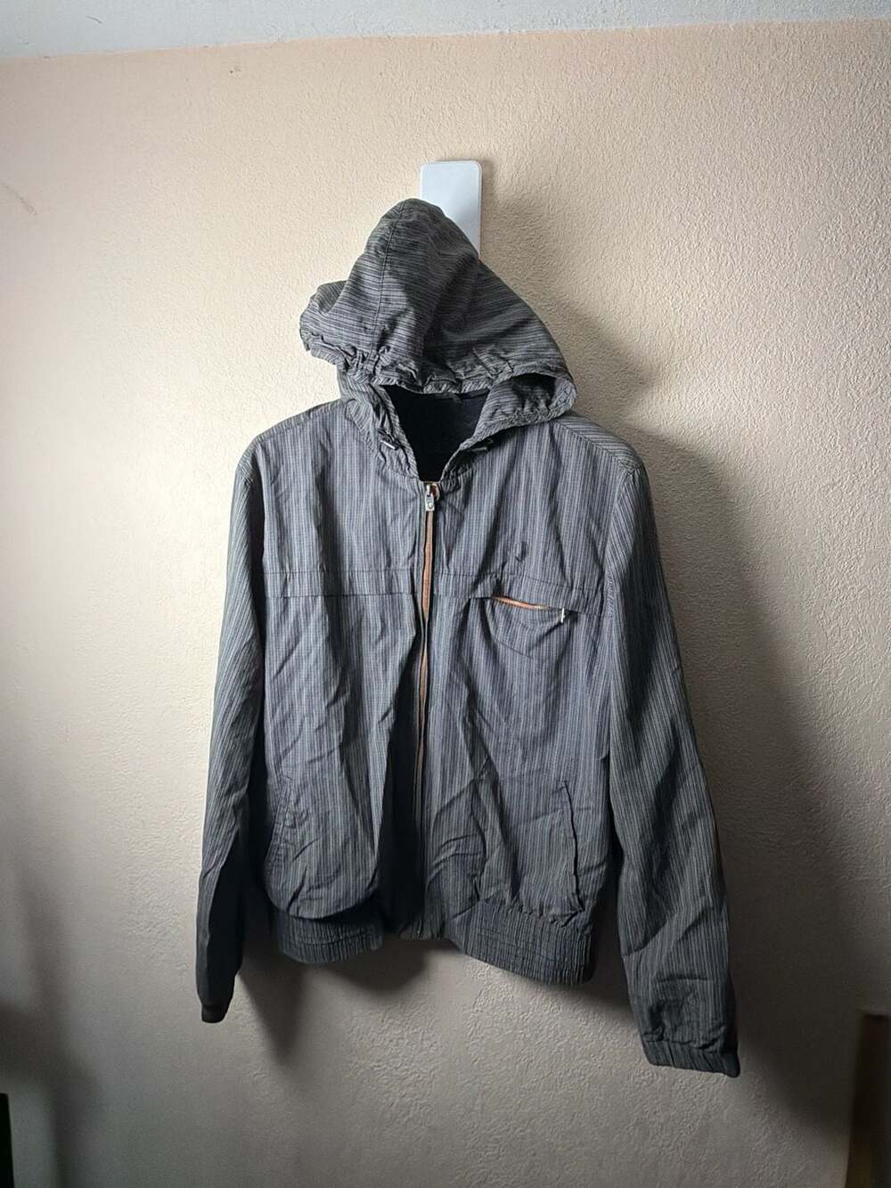 Ben Sherman Vintage Striped Hooded Harrington Jacket Size Medium